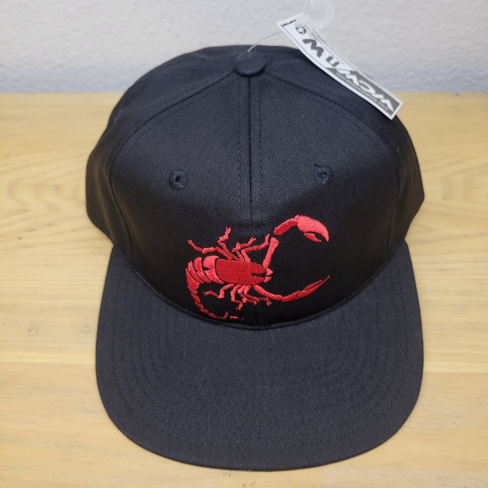 Vintage NWT Wrestling WCW NWO Sting Twins Black Plain Logo Scorpion Snapback